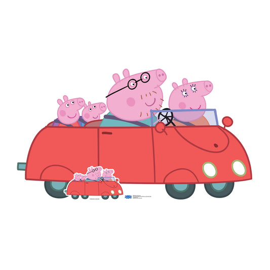 SC1137 Peppa Pig Family Car Cardboard Cutout Height 95cm