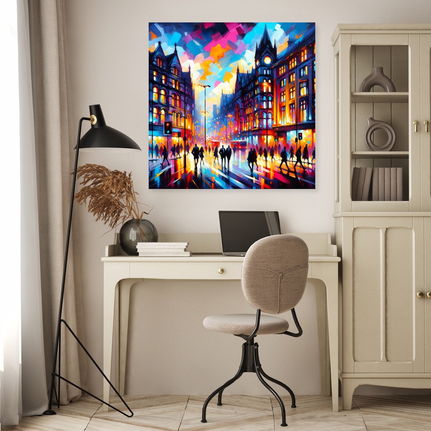 Manchester Oxford Road Twilight Canvas