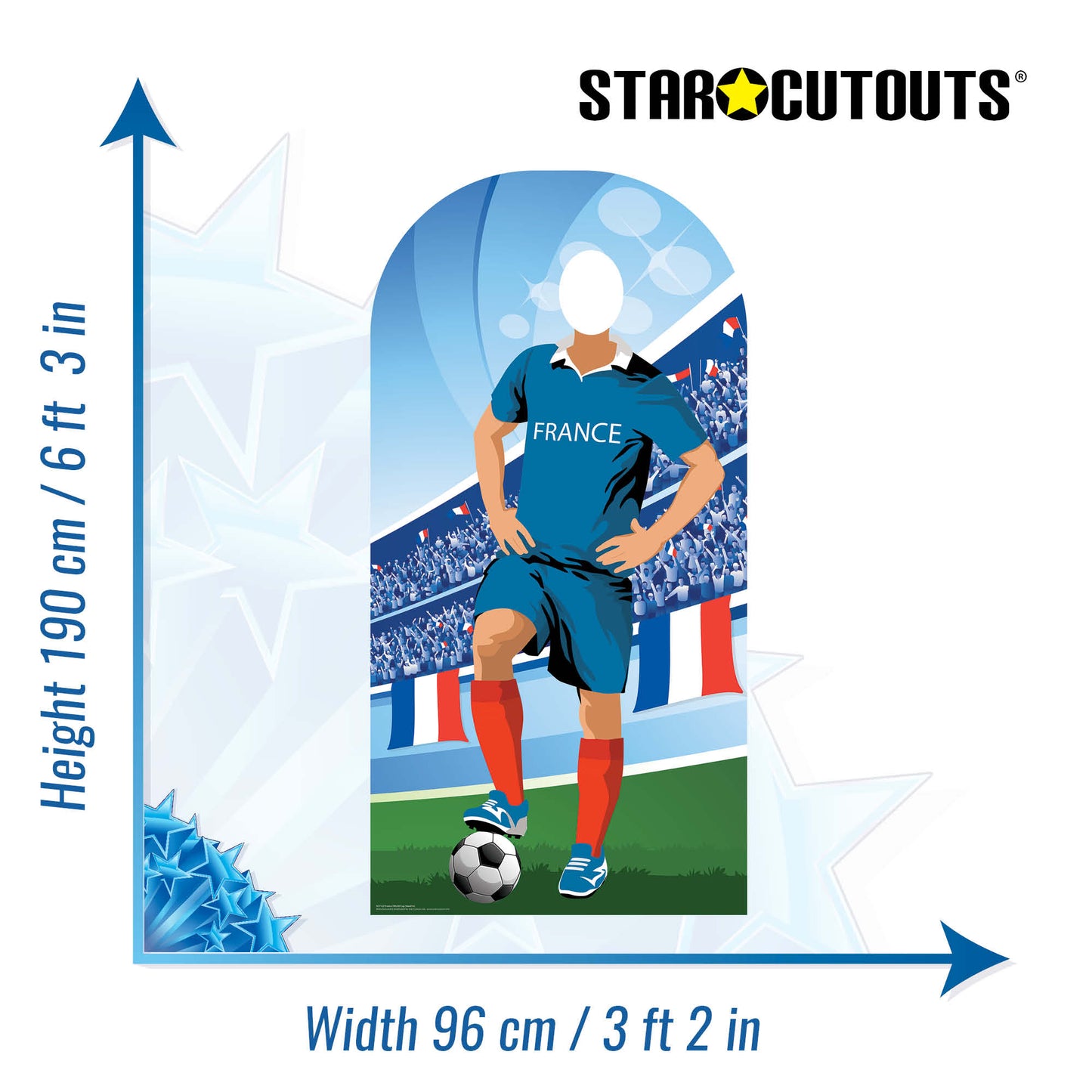 SC1163 France World Cup 2026 Football Stand In Cardboard Cutout Height 190cm