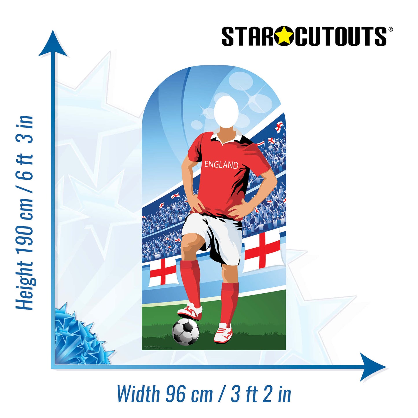 SC1164 England World Cup 2026  Football Stand In Cardboard Cutout Height 190cm