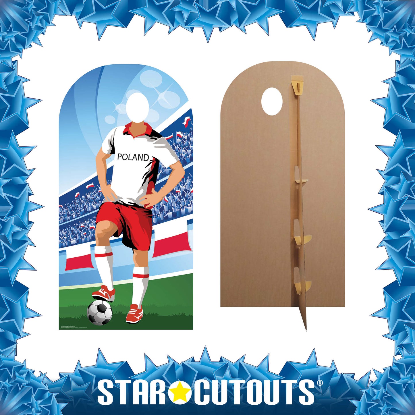 SC1166 Poland World Cup 2026 Football Stand In Cardboard Cutout Height 190cm