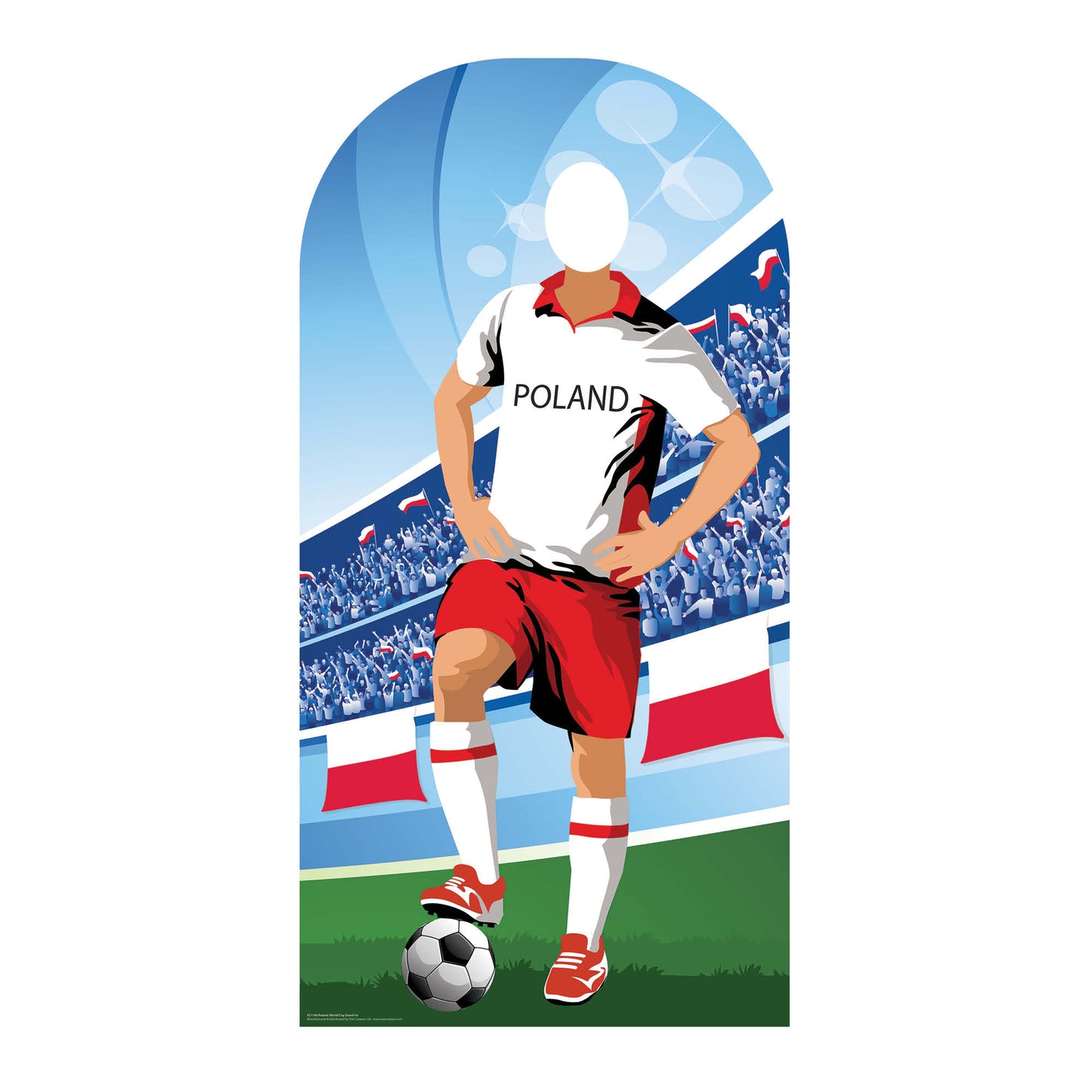 SC1166 Poland World Cup 2026 Football Stand In Cardboard Cutout Height 190cm