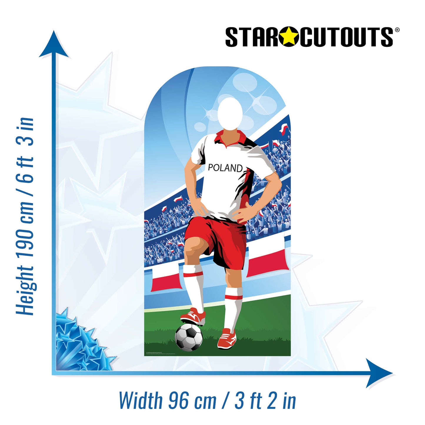 SC1166 Poland World Cup 2026 Football Stand In Cardboard Cutout Height 190cm