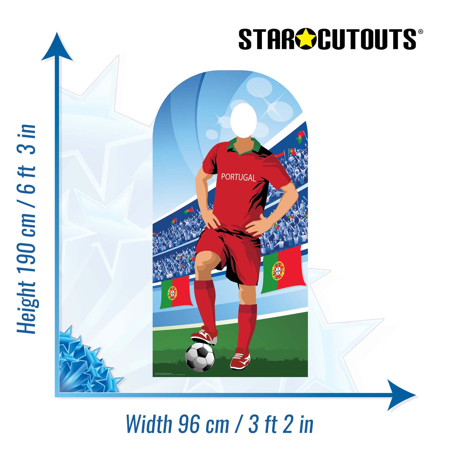SC1167 Portugal World Cup 2026  Football Stand In Cardboard Cutout Height 190cm