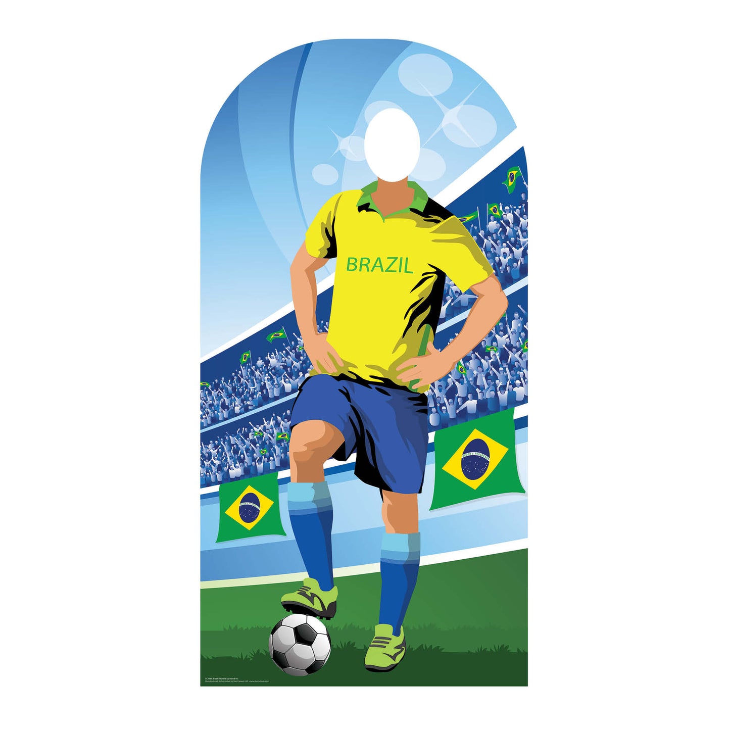 SC1168 Brazil World Cup 2026 Football Stand In Cardboard Cutout Height 190cm