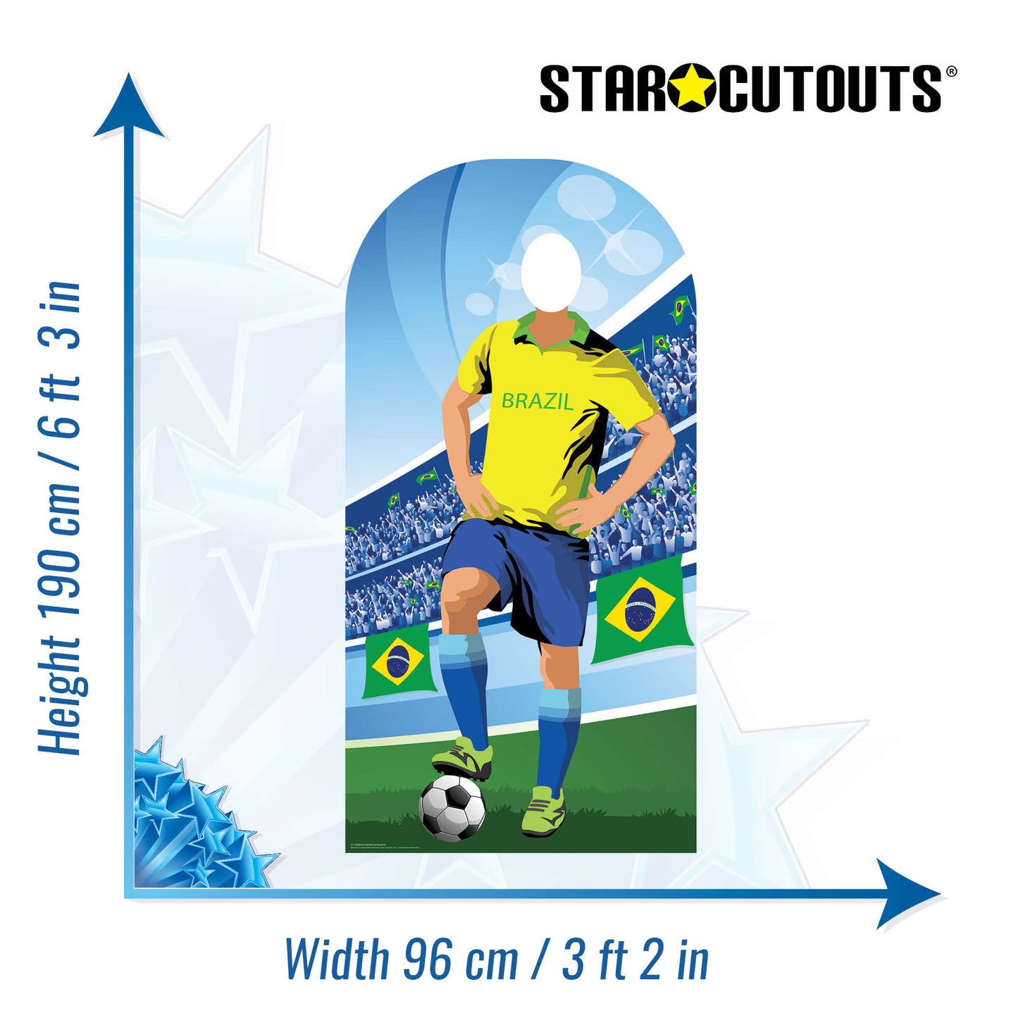 SC1168 Brazil World Cup 2026 Football Stand In Cardboard Cutout Height 190cm