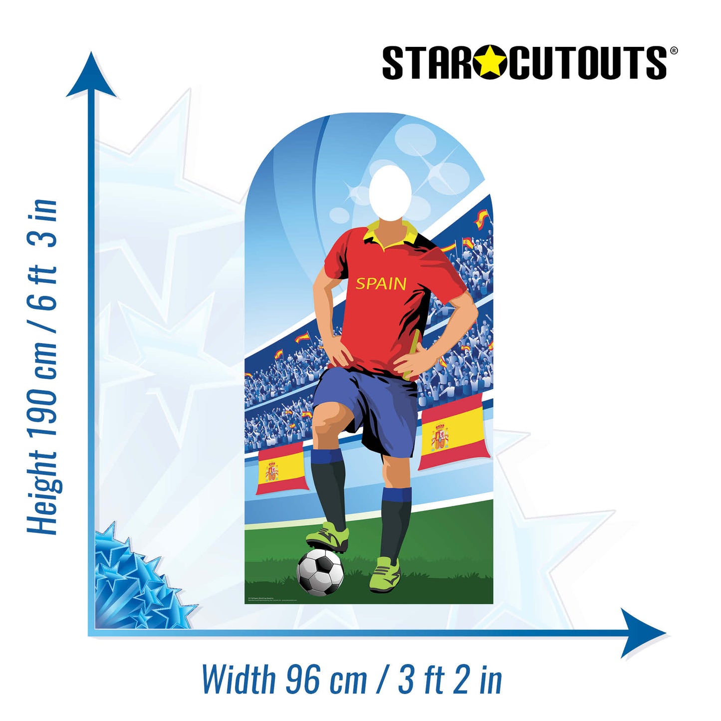 SC1169 Spain World Cup 2026  Football Stand In Cardboard Cutout Height 190cm