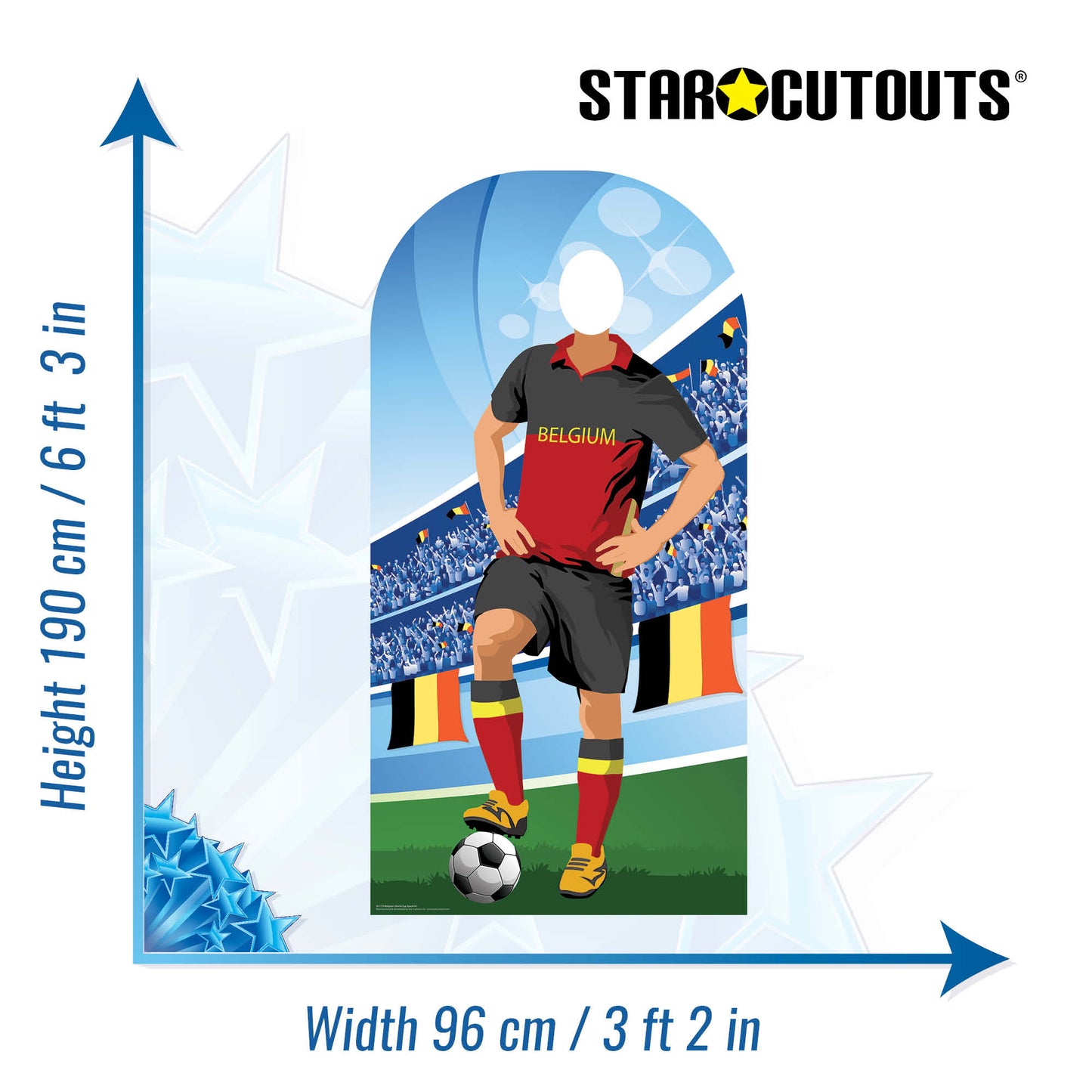 SC1170 Belgium World Cup 2026 Football Stand In Cardboard Cutout Height 190cm