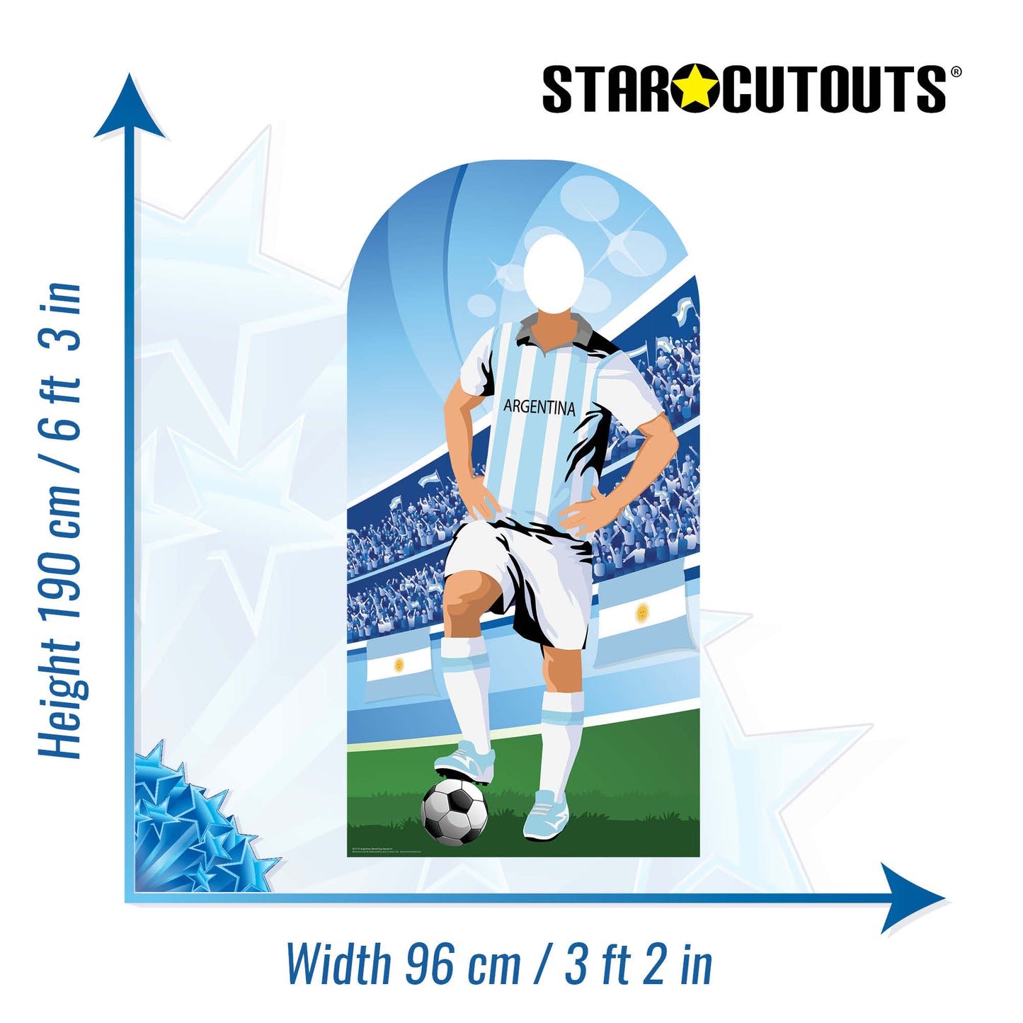 SC1171 Argentina World Cup 2026  Football Stand In Cardboard Cutout Height 190cm