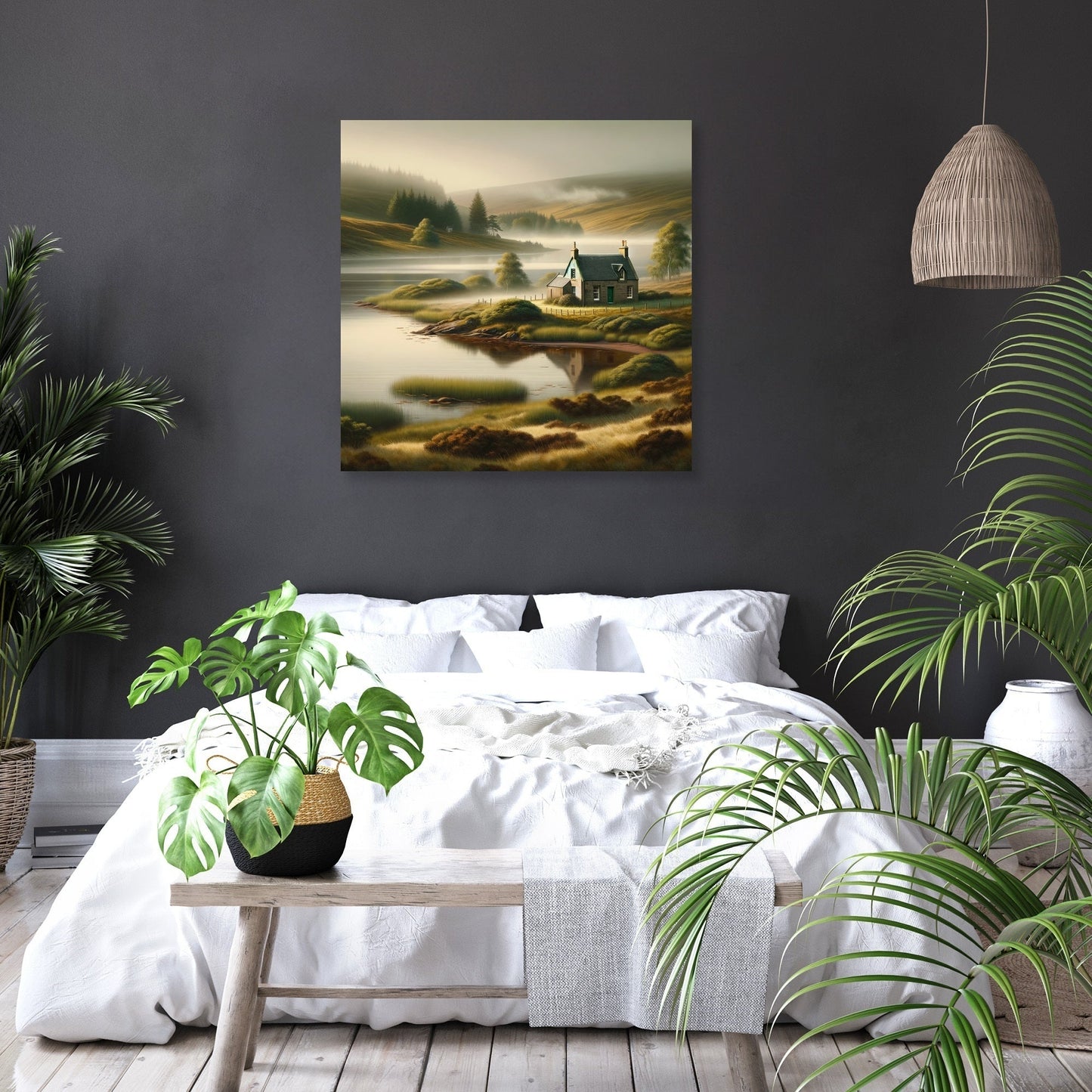 Dundee Cottage by the Loch Canvas