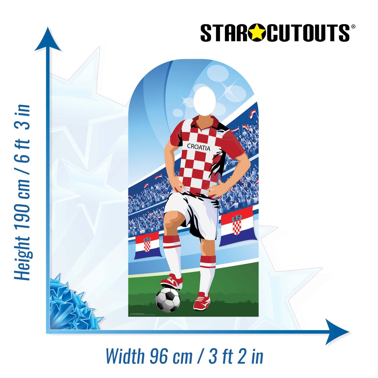 SC1172 Croatia World Cup 2026 Football Stand In Cardboard Cutout Height 190cm