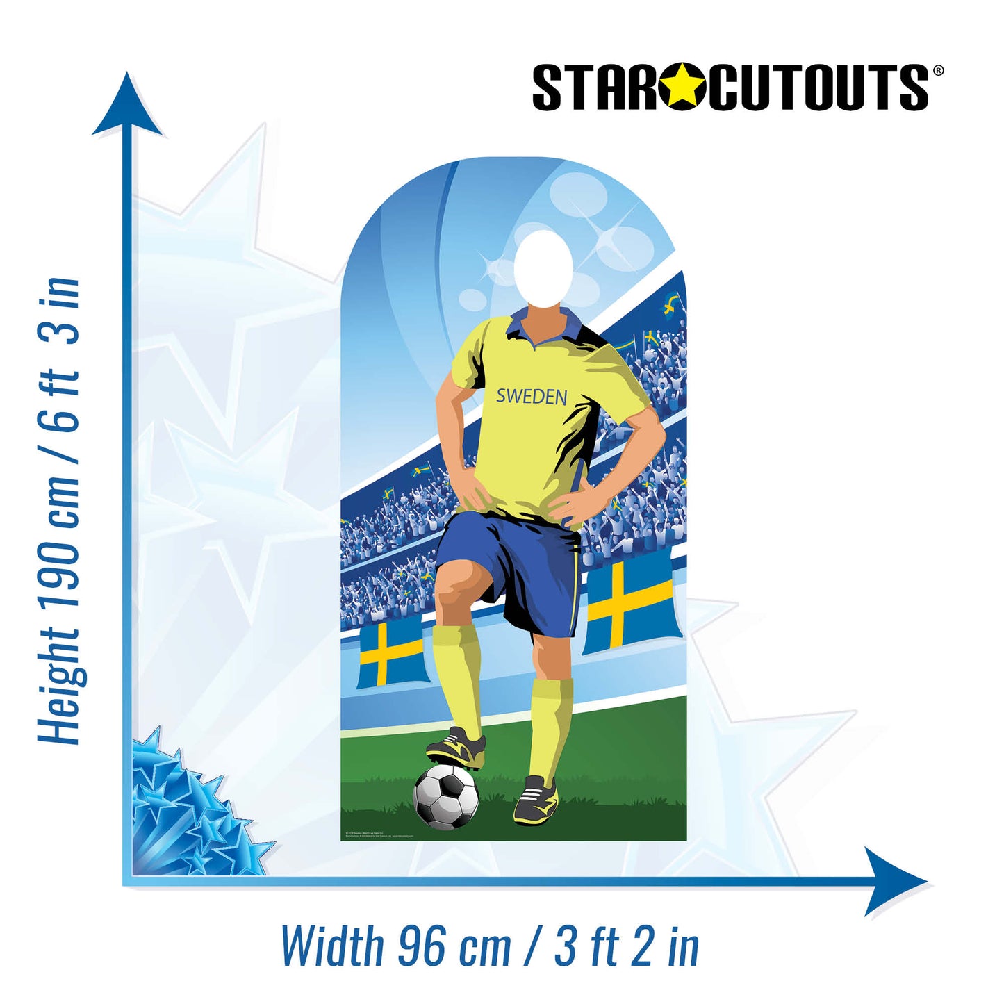 SC1173 Sweden World Cup 2026  Football Stand In Cardboard Cutout Height 190cm