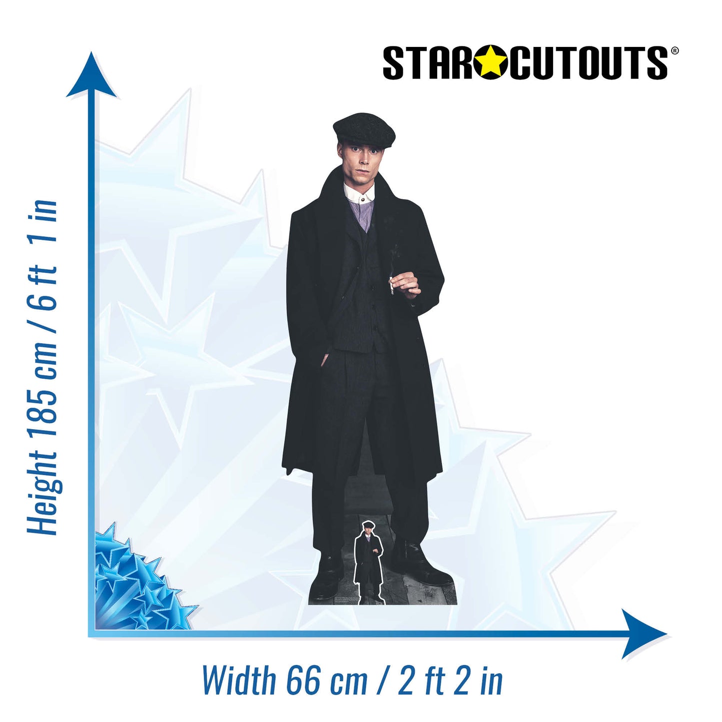 SC1175 1920's Style Peaky Blinders Gangster Smoking Cardboard Cutout Height 185cm