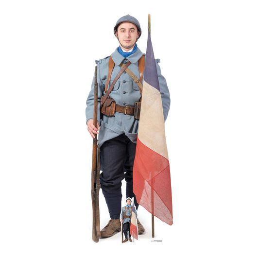 SC1178 French WW1 Soldier Cardboard Cut Out Height 186cm
