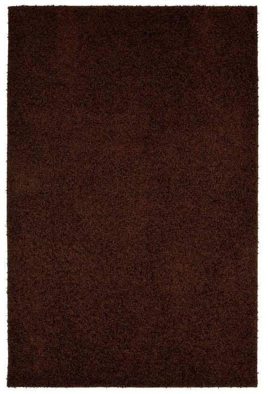 Fiji Chocolate Brown Washable Solid Shaggy Rug
