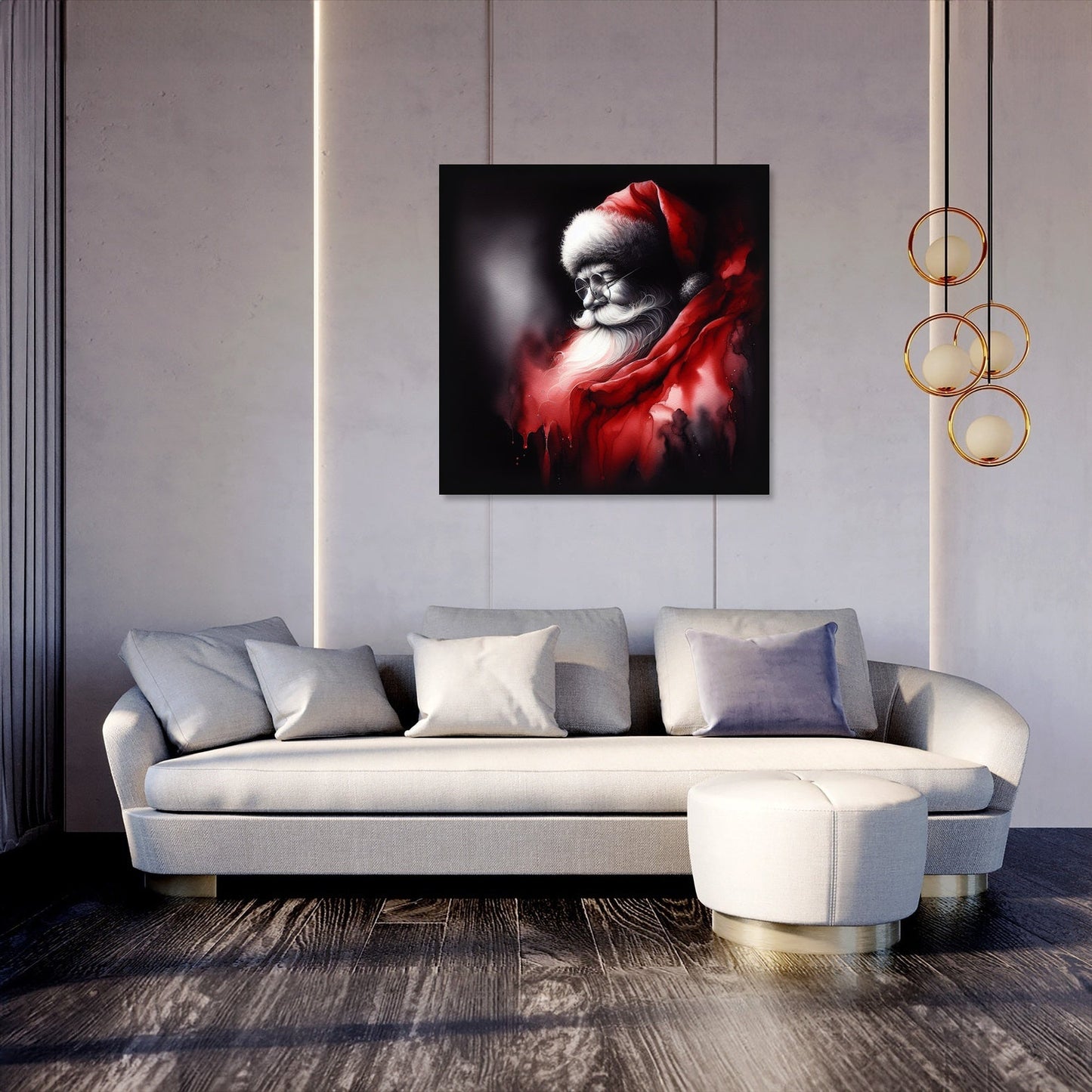 Santa's Melancholy Christmas Canvas