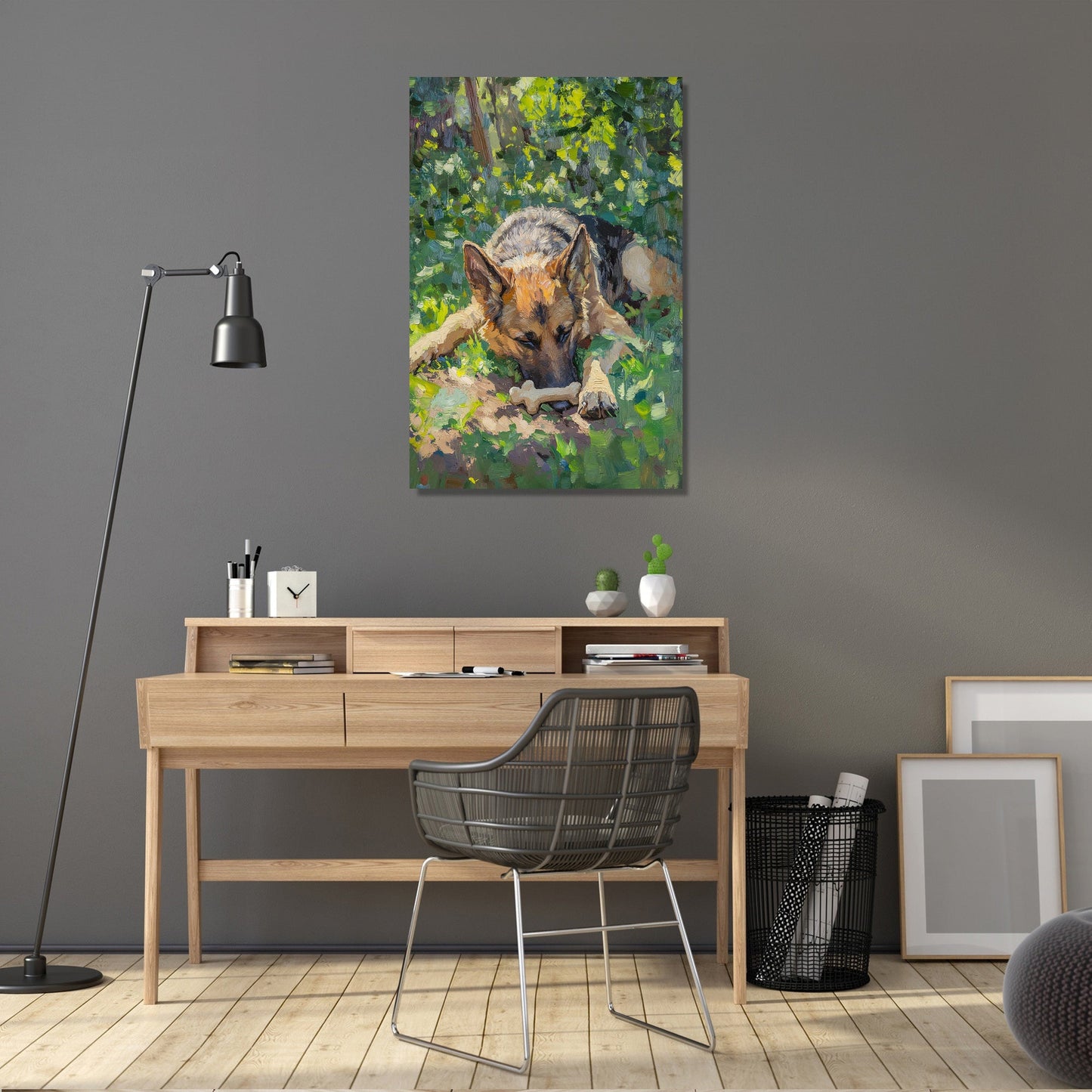 German Shepherd's Garden Canvas