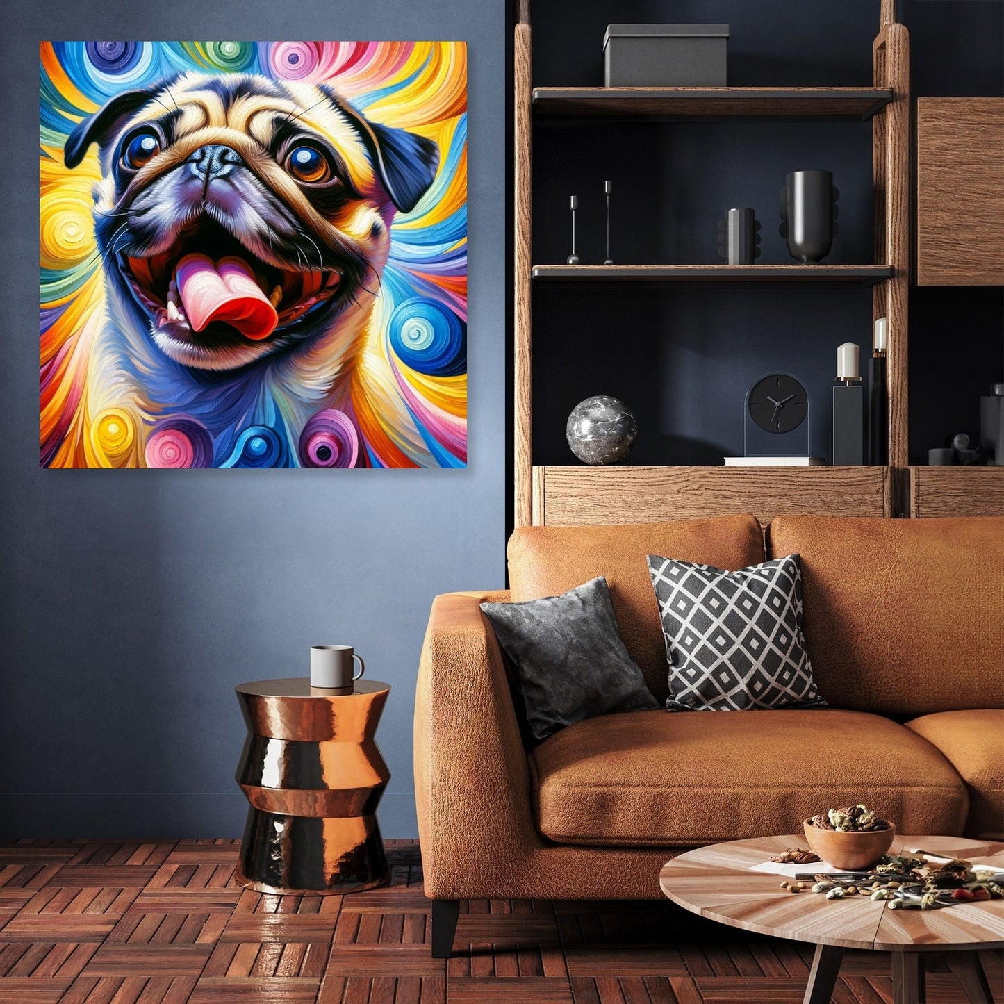 Jubilant Pug Frolic Canvas