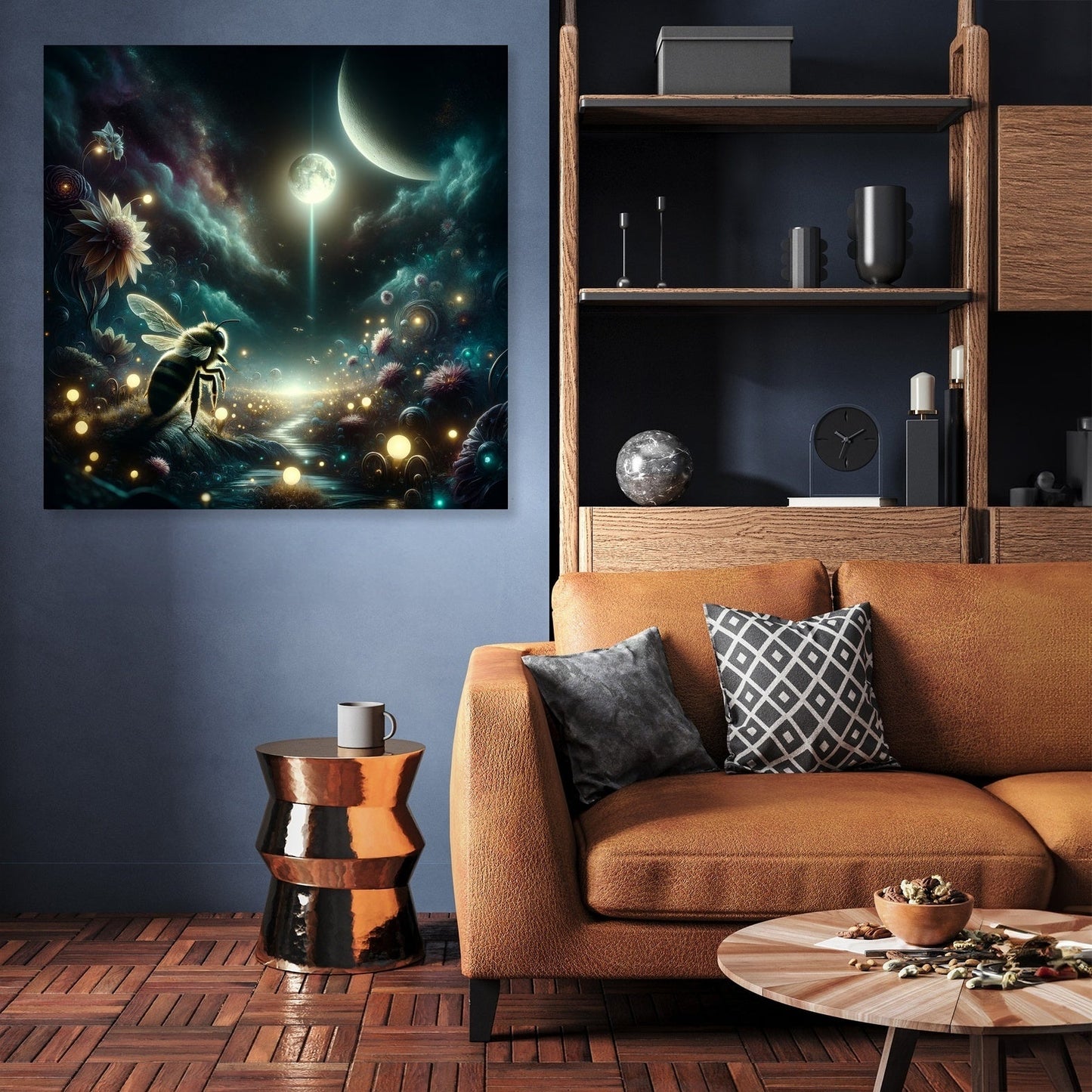 Night Bloom Bee Canvas