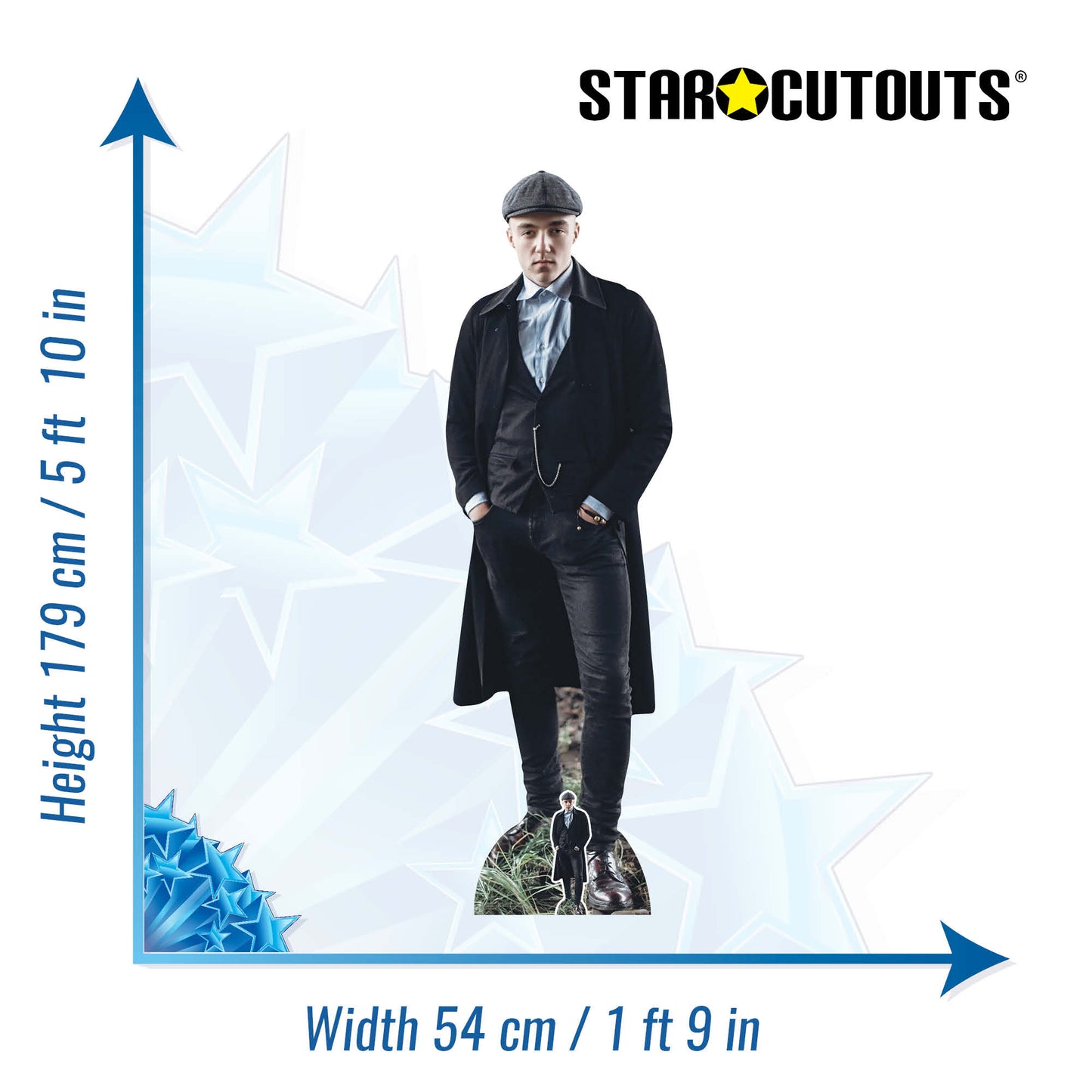 SC1190 British 1920S Gangster Peaky Blinders Watch Chain Cardboard Cutout Height 179cm
