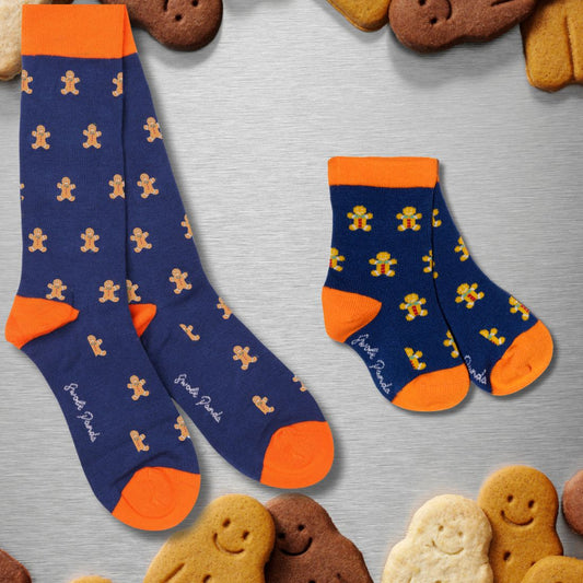 Gingerbread Men Matching Bamboo Socks (Adult & Child)