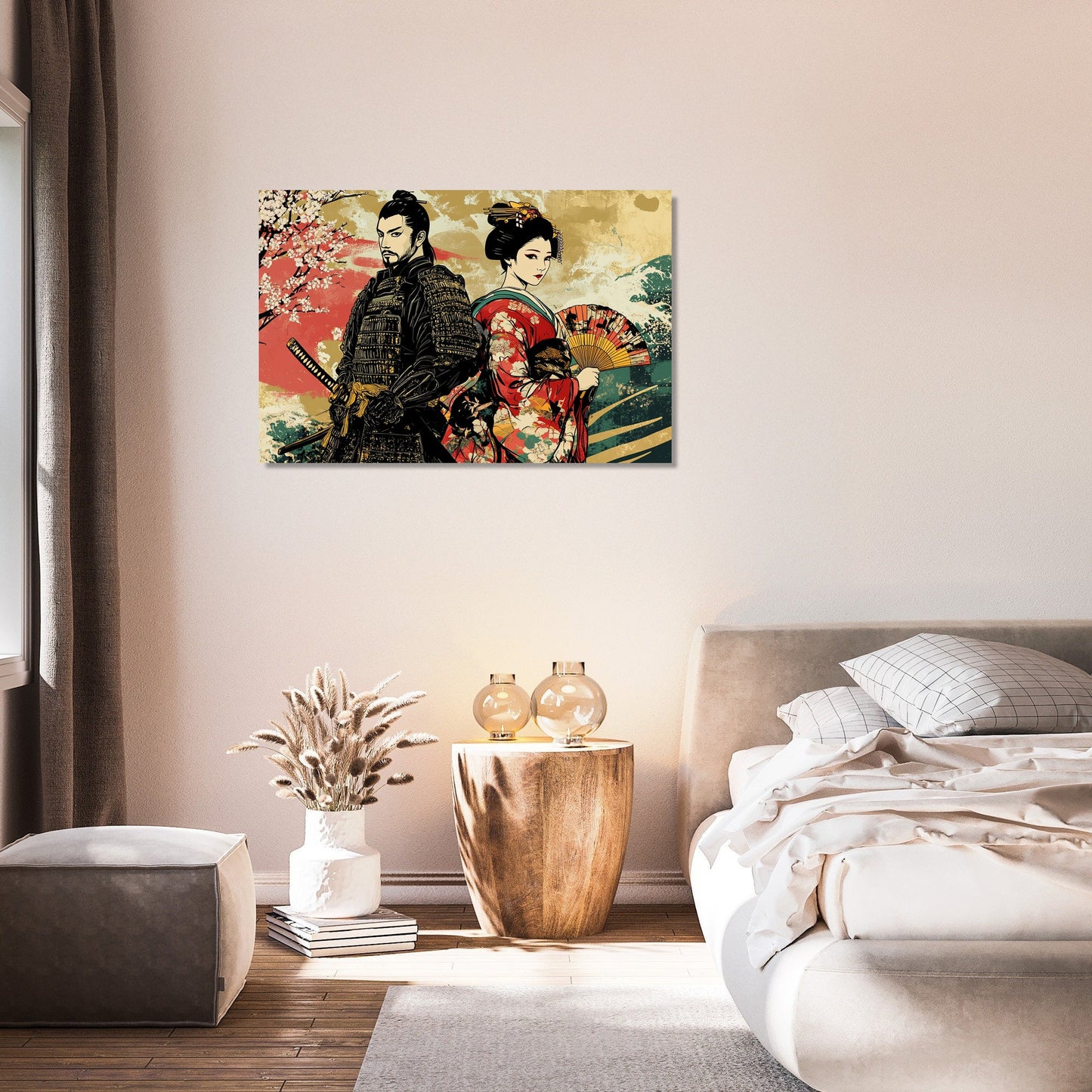 Samurai and Geisha Canvas