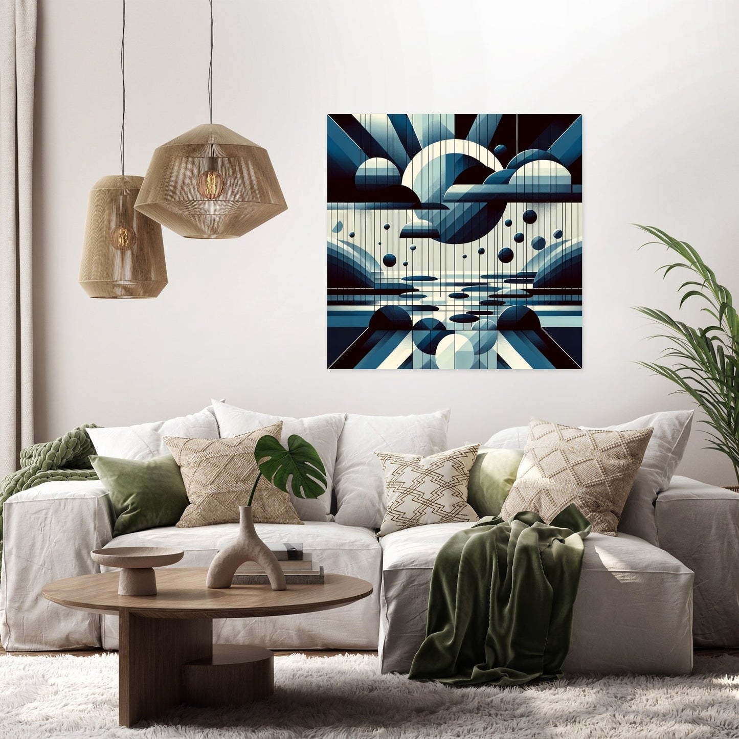 Rain Geometry Canvas