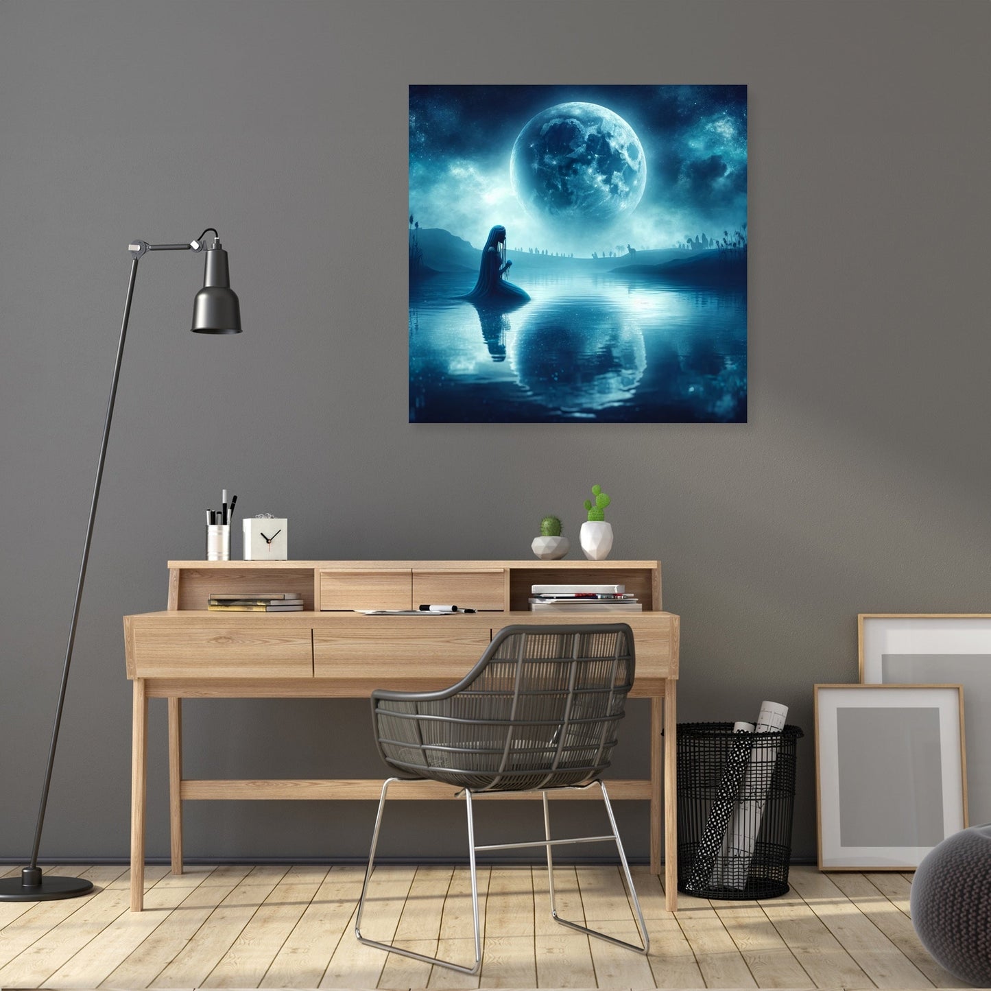 Moonlit Siren of the Nile Canvas