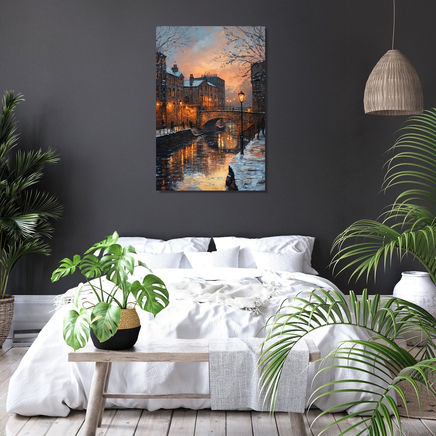 Industrial Sunset Chaos Canvas