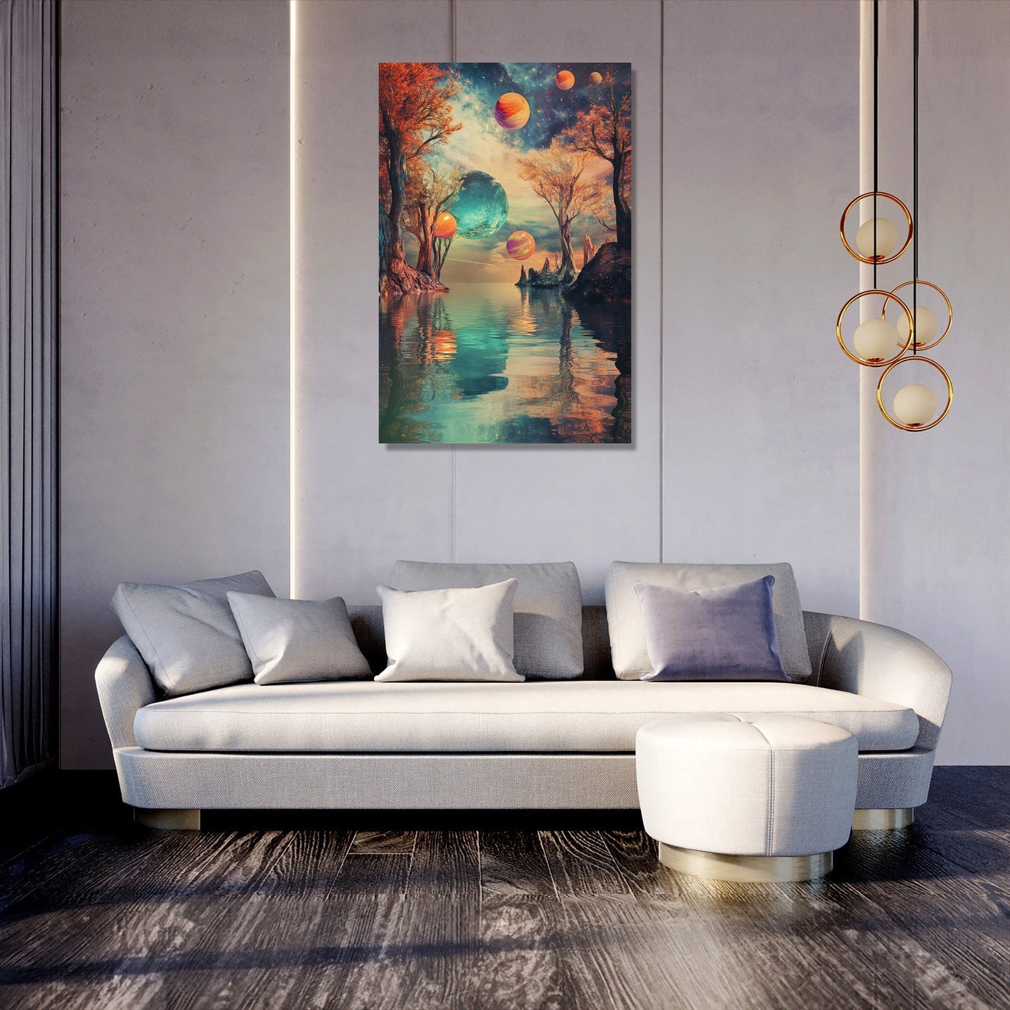 Planetary Leaves Canvas