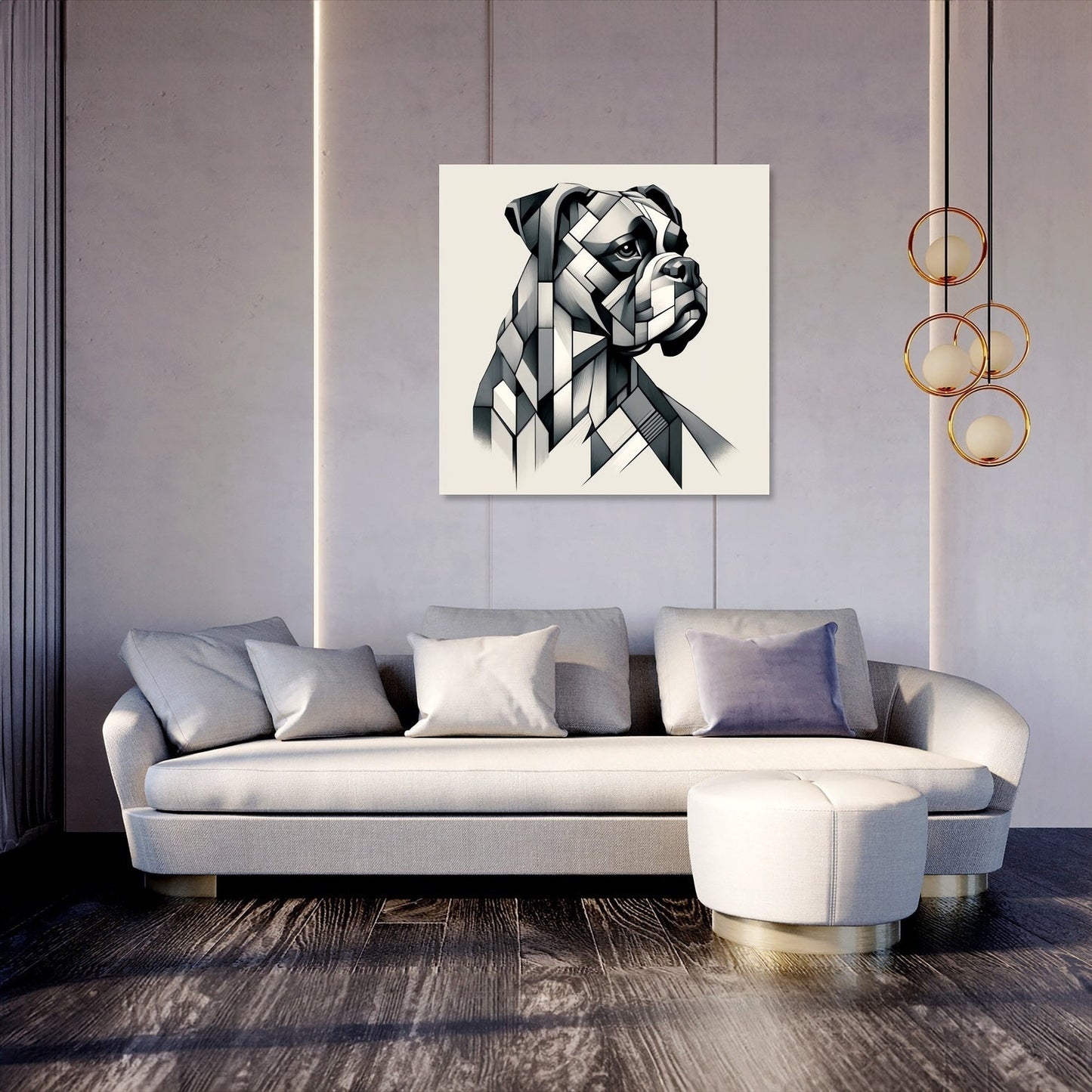 Cubist Companion Fragmented Form Canvas