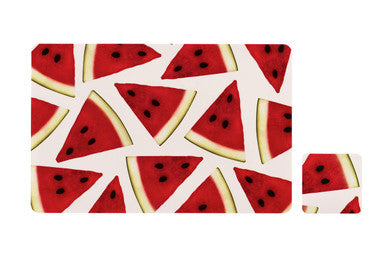 Set Of Four Watermelon Placemats And Coasters