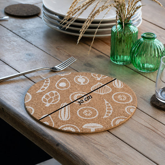 Besa Set Of Four Cork Round Placemats