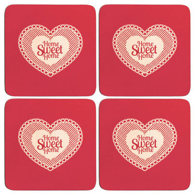 Home Sweet Home Set Of Four Cork Coasters