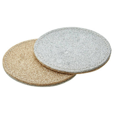 Set Of 4 Reversible Gold And Silver Glitter Coasters