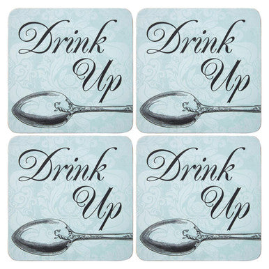 Set Of Four Drink Up Cork Coaster