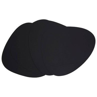 Catlins Pebble 4Pc Black Leather Placemats