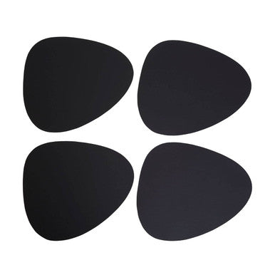 Catlins Pebble 4Pc Black Leather Placemats