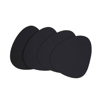 Catlins 4 Piece Pebble Black Leather Coasters