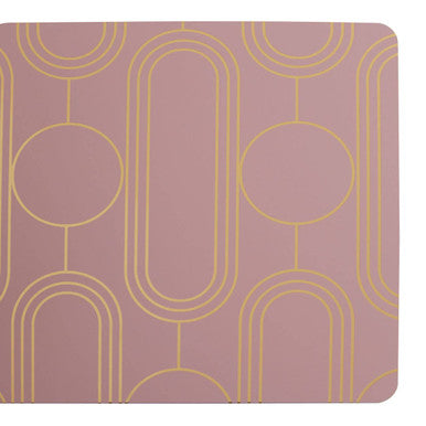 Frosted Deco Set Of 4 Pink Coasters