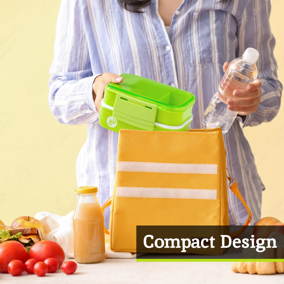 Grub Tub Green Lunch Box With Cutlery