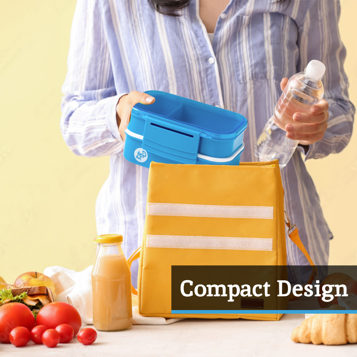Blue 2 Tier Lunch Box | Grub Tub