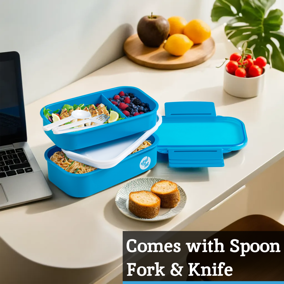 Blue 2 Tier Lunch Box | Grub Tub