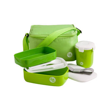 Green Lunch Box Set with Insulated Bag | Grub Tub
