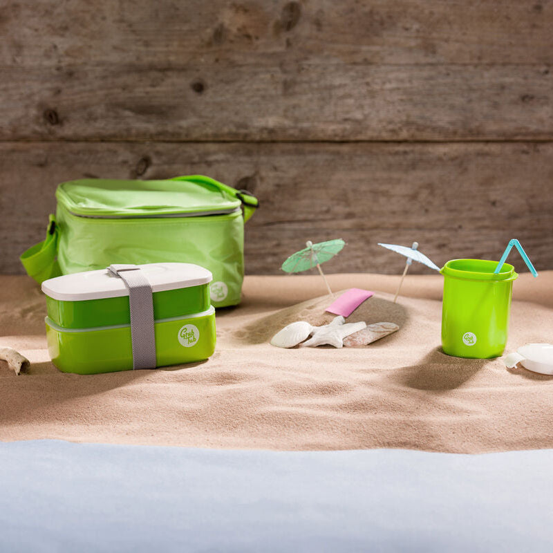Green Lunch Box Set with Insulated Bag | Grub Tub