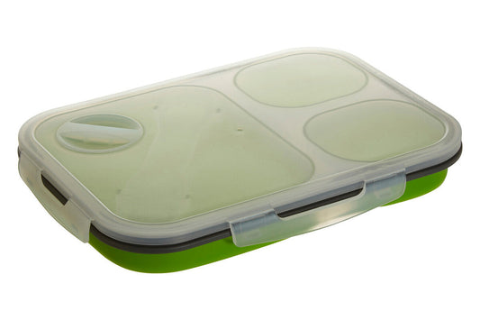 Green Collapsible Lunch Box with Spork | Grub Tub