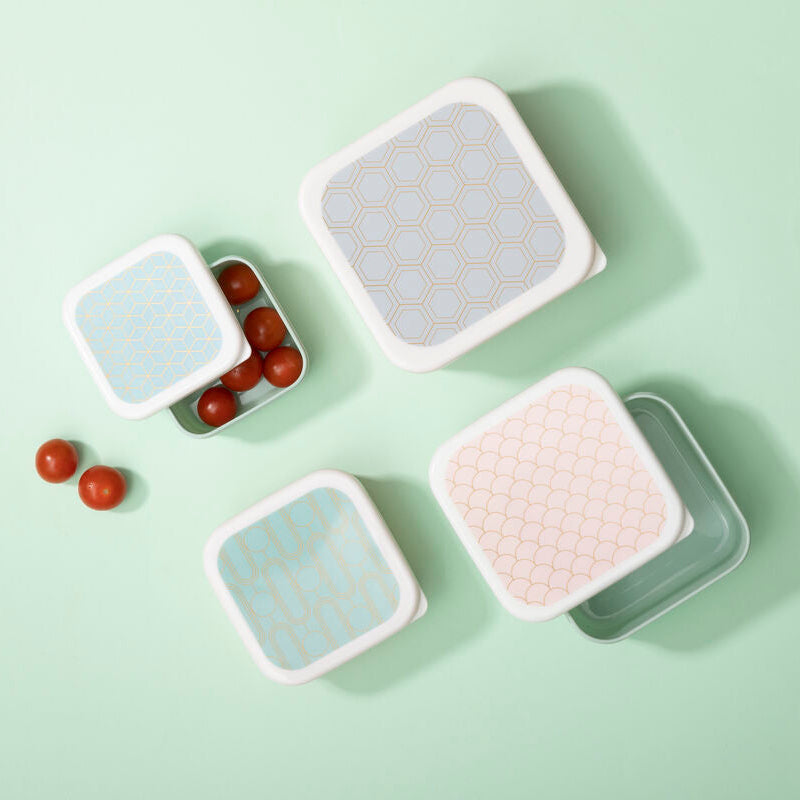 Frosted Deco Set Of 4 Snack Boxes