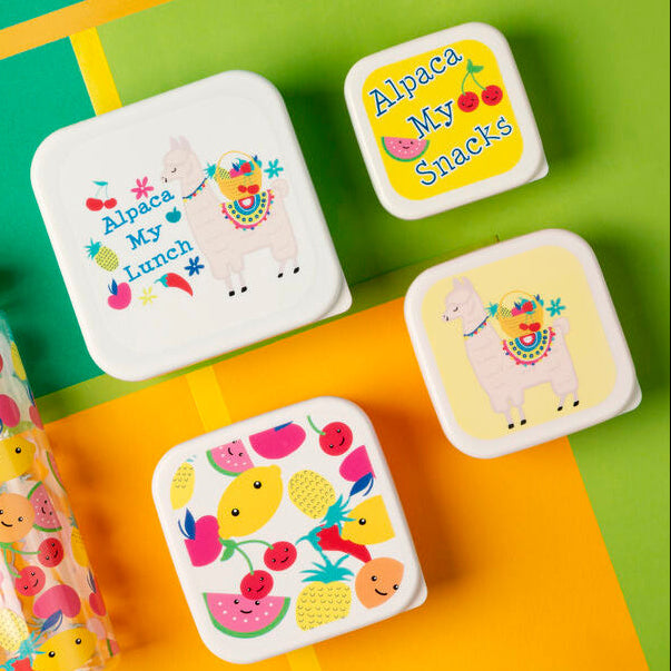 Mimo Set Of 4 Fruity Alpaca Lunch Box