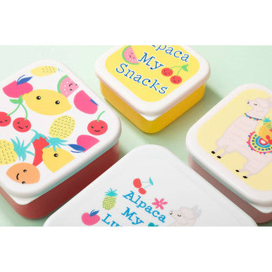 Mimo Set Of 4 Fruity Alpaca Lunch Box