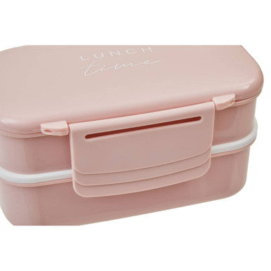 Grub Tub Light Pink Lunch Box With Cutlery